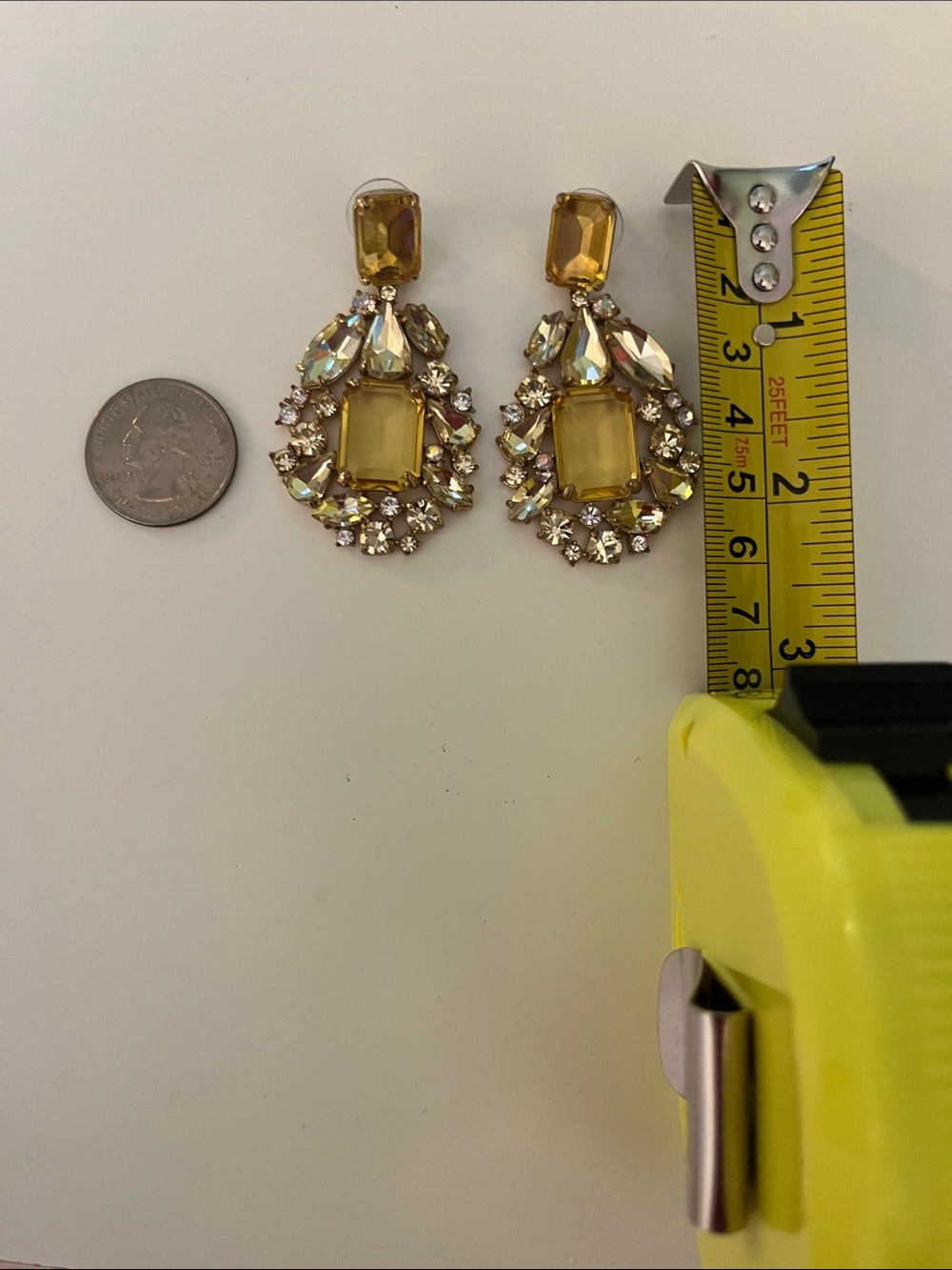 J. Crew Golden Yellow Crystal Drop Earrings - Picture 5 of 5